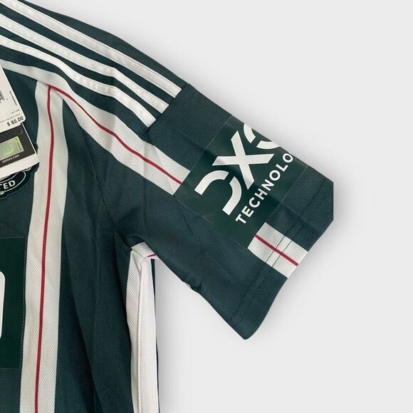 Adidas Manchester United Away Green/White Youth 23/24 Jersey IA7195 size L New - Picture 5 of 10